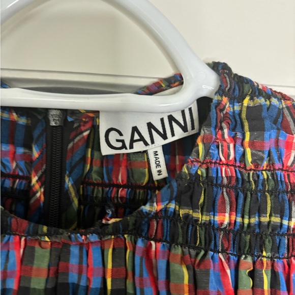 Ganni Multicolor Plaid Long Sleeve Dress - Picture 2 of 4